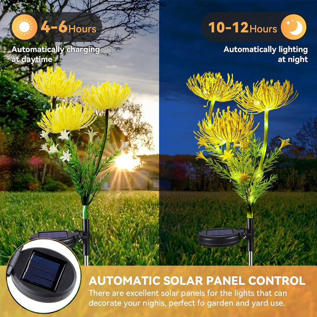 Solar Powered Flower Light Lanterns Outdoor Garden Waterproof Decorative Lamps